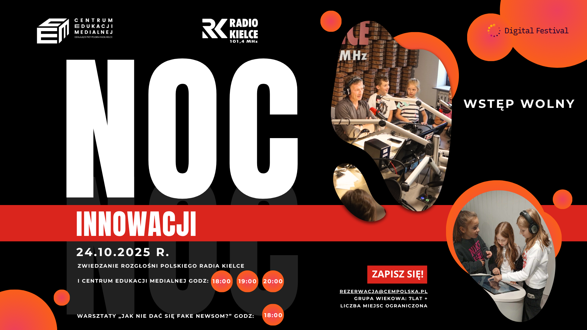 Noc Innowacji 2025 w Centrum Edukacji Medialnej Radia Kielce
