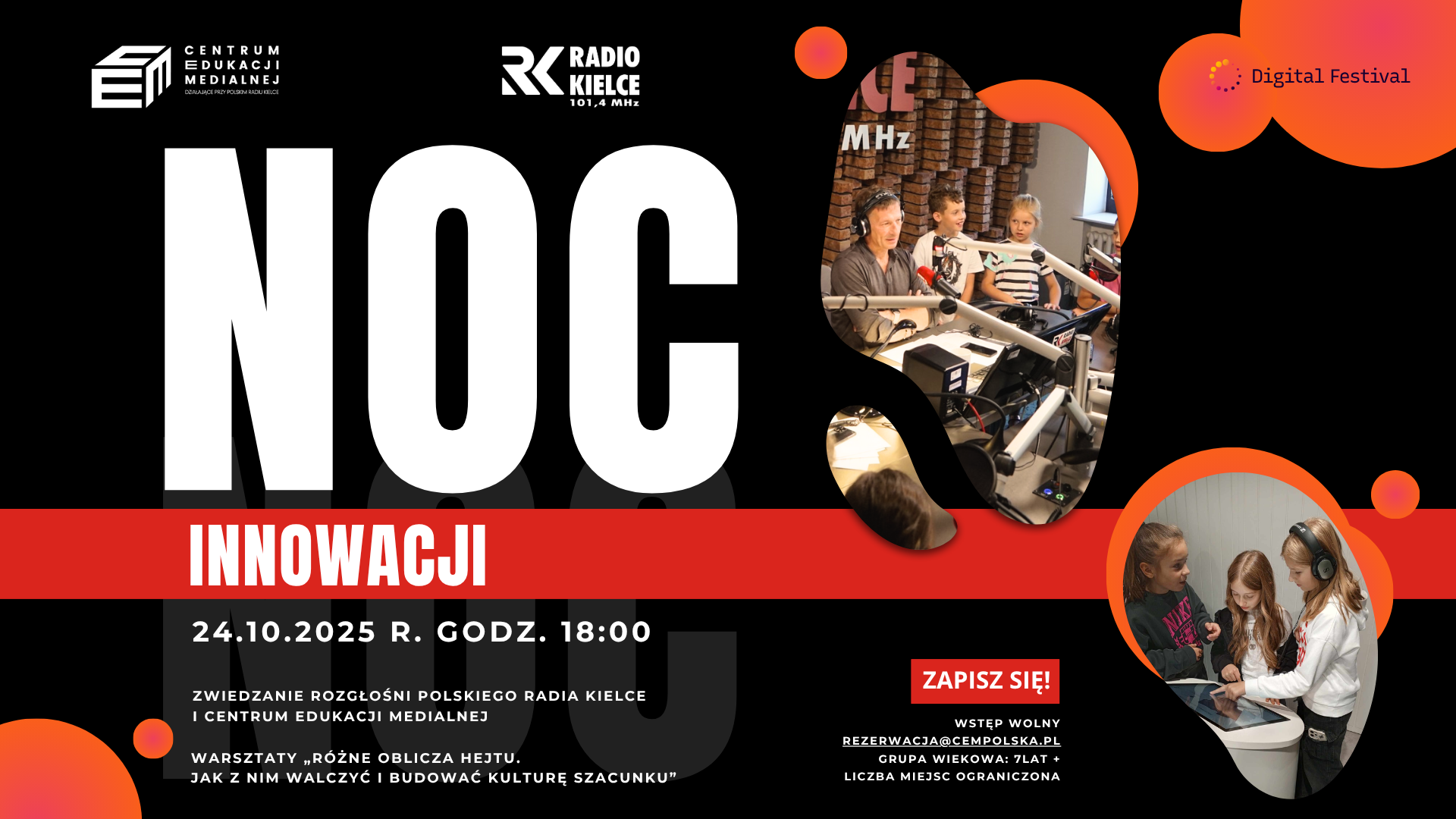 Noc Innowacji 2025 w Centrum Edukacji Medialnej Radia Kielce